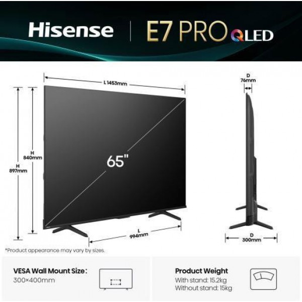 Телевізор Hisense 65E7Q PRO