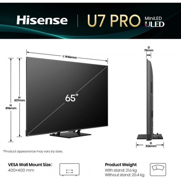 Телевізор Hisense 65U7Q PRO