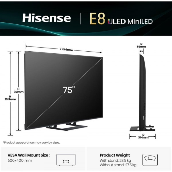 Телевізор Hisense 75E8Q