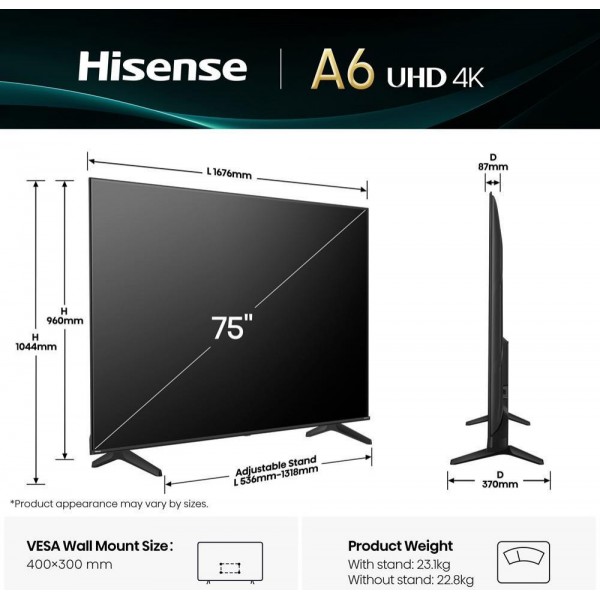 Телевізор Hisense 75A6Q
